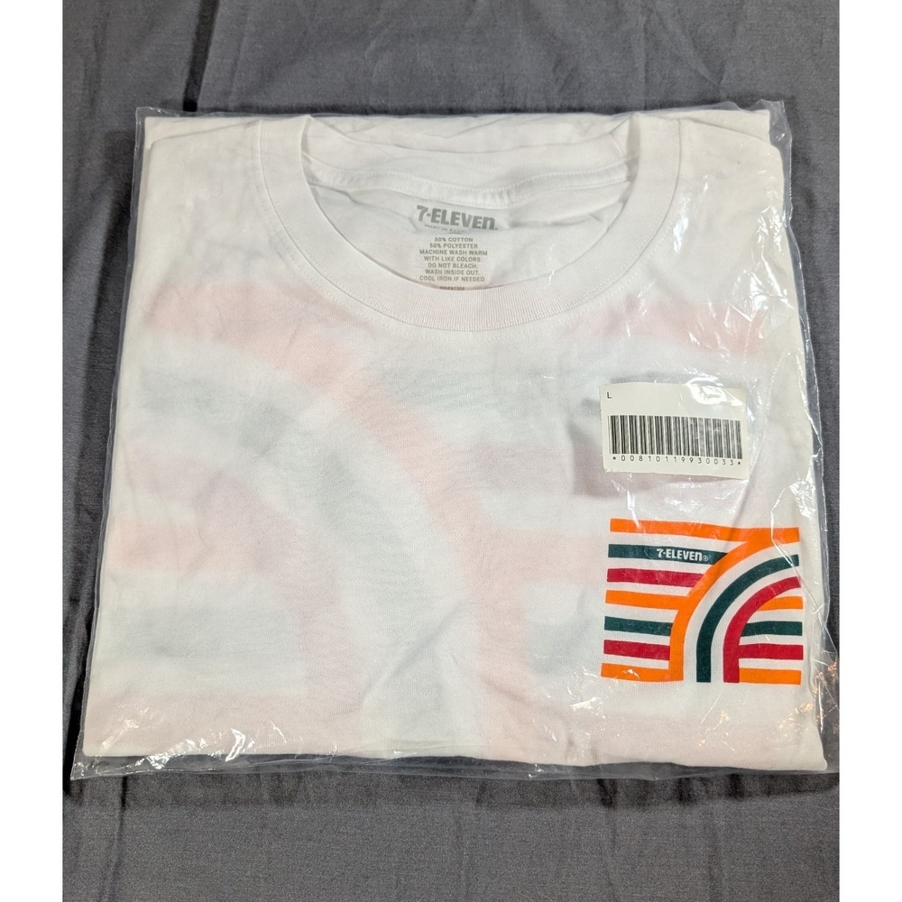 7-11 Logo Shirt - 7-Eleven Men's Large -  White T-shirt New w/Tags